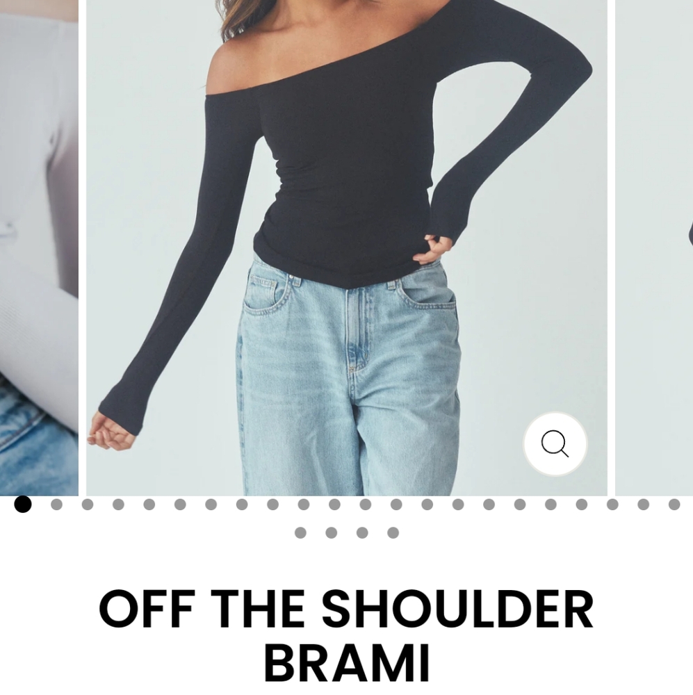Built-in-bra off shoulder long sleeve top
